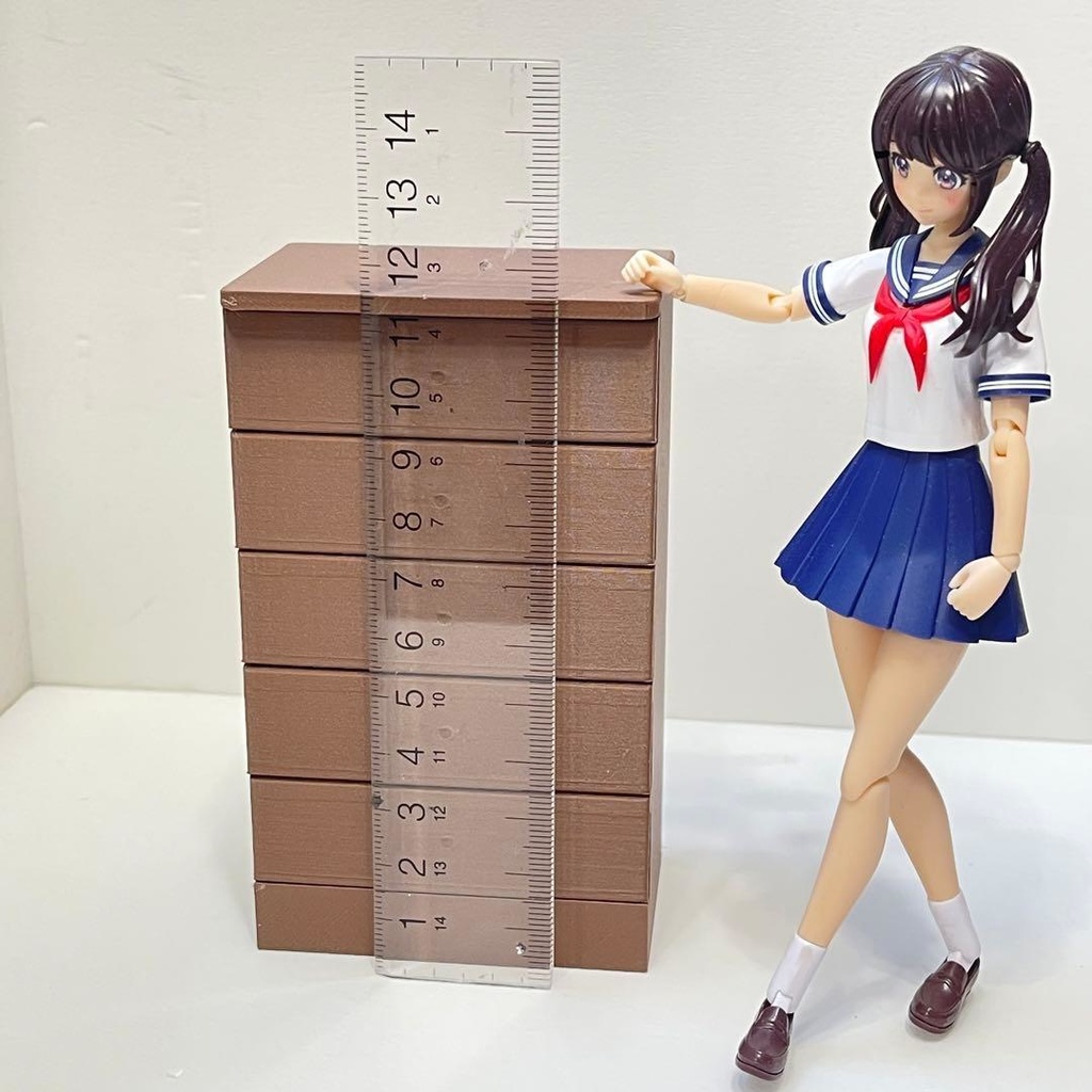 ミニチュア タンス 家具 ドールハウスに リーメントに 1/10 1/12などに ミニチュアイメージ 3D