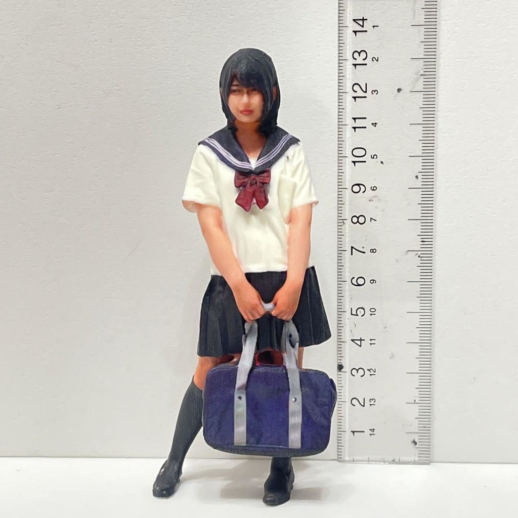 1/12 女子高生 JKN フィギュア リアルフィギュア 完成品 ミニカーに ジオラマに ドールハウスに ミニチュア 3Dフィギュア セーラー服