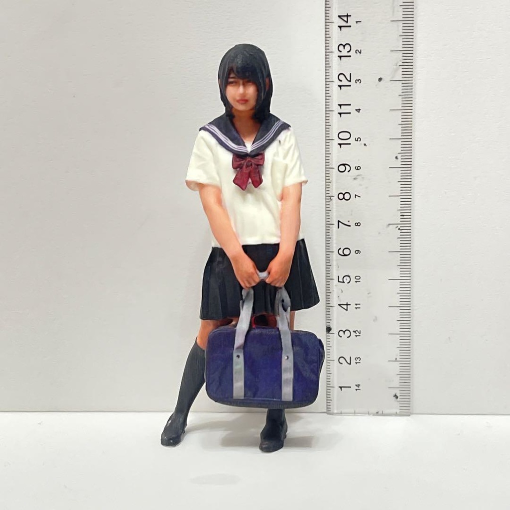 1/12 女子高生 JKN フィギュア リアルフィギュア 完成品 ミニカーに ジオラマに ドールハウスに ミニチュア 3Dフィギュア セーラー服