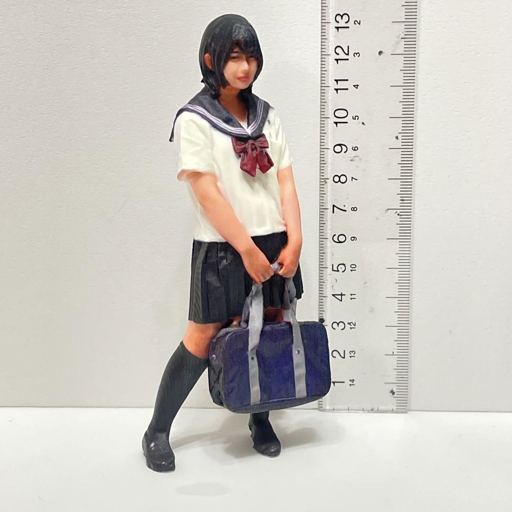 1/12 女子高生 JKN フィギュア リアルフィギュア 完成品 ミニカーに ジオラマに ドールハウスに ミニチュア 3Dフィギュア セーラー服
