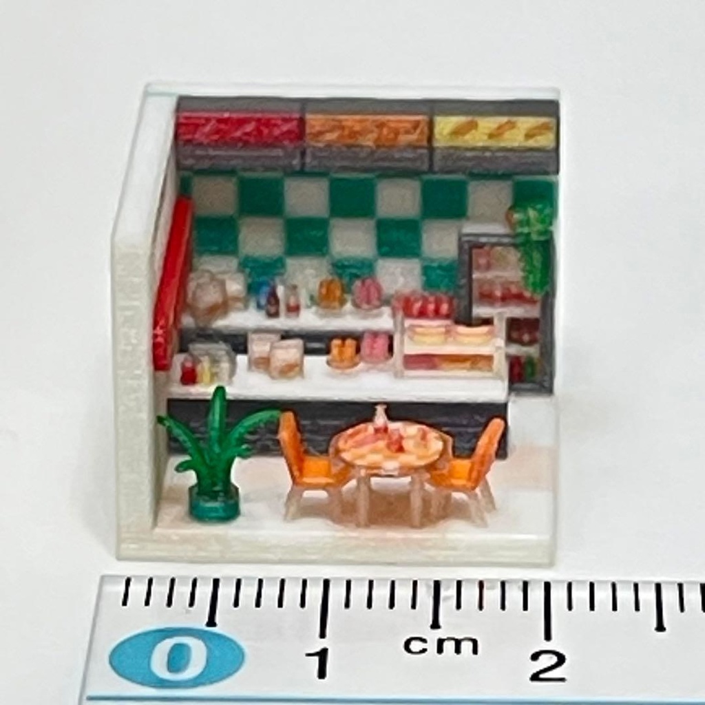 2cm ミニチュア ホットドッグショップ ジオラマ 住宅模型 ドールハウス ミニミニドールハウス ミニチュアイメージ 3D