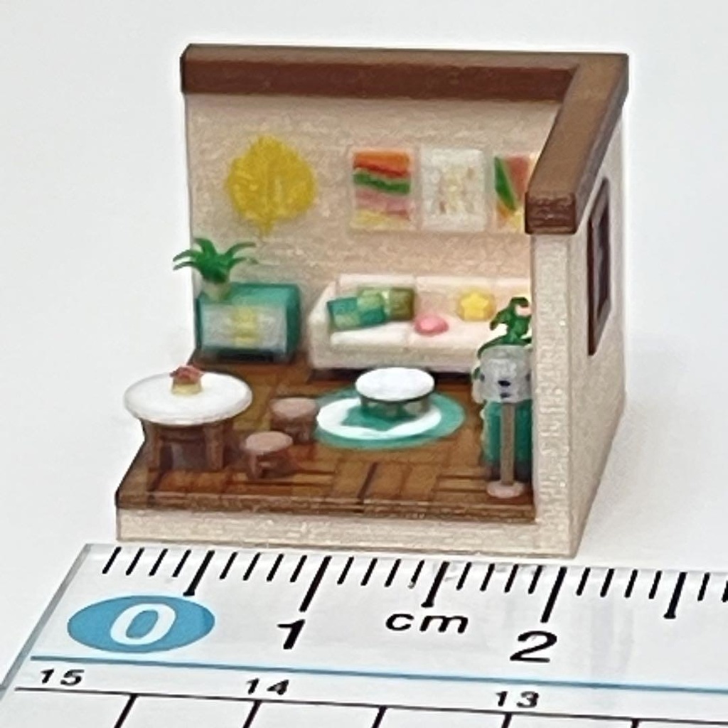 2cm ミニチュア リビングルーム ミニミニドールハウス ジオラマ 住宅模型 ミニチュアイメージ 3D