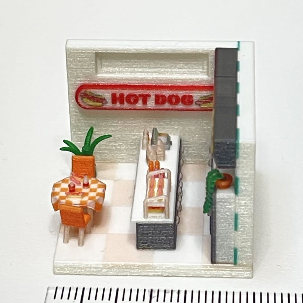 3cm ミニチュア ホットドッグ屋 ドールハウス ミニミニドールハウス 完成品 住宅模型 ジオラマ