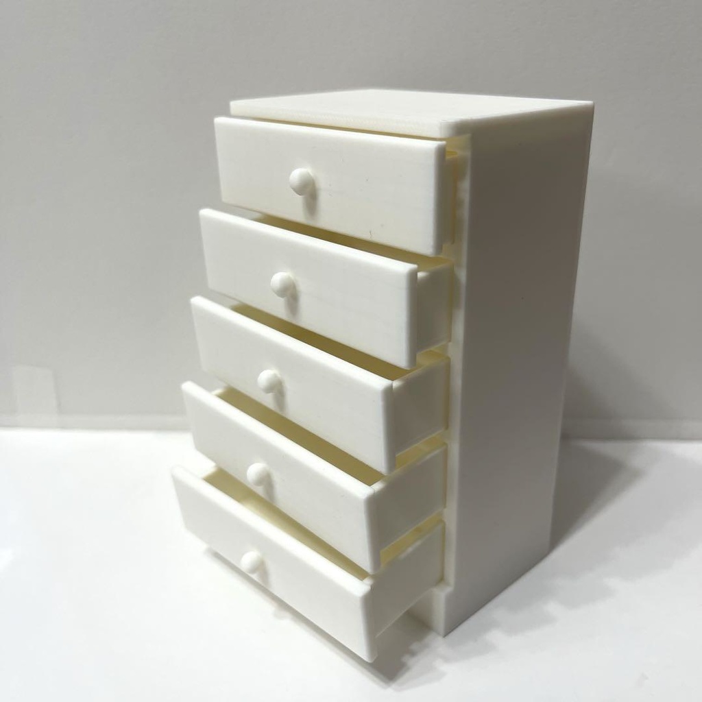 ミニチュア たんす タンス 箪笥 家具 白 完成品 ドールハウスに フィギュアに リカちゃんなどにも ミニチュアイメージ 3D