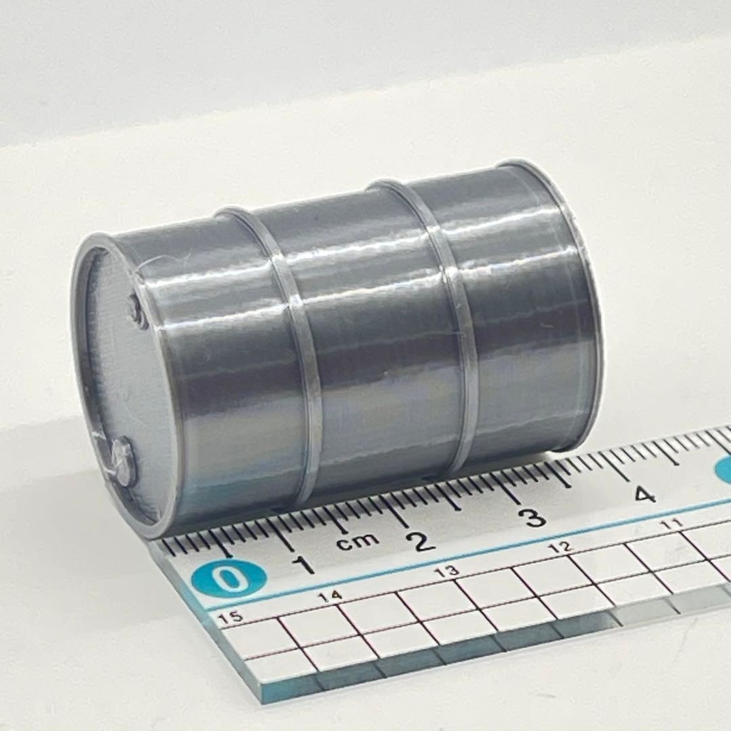 1/24 ドラム缶 ミニチュア シルバー 完成品 ミニカーに ドールハウスに ジオラマに ミニチュアイメージ