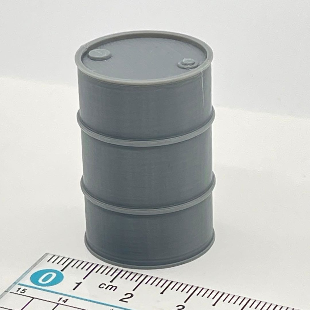 1/24 ドラム缶 グレー ミニチュア 完成品 ミニチュアイメージ 3D ドールハウスに