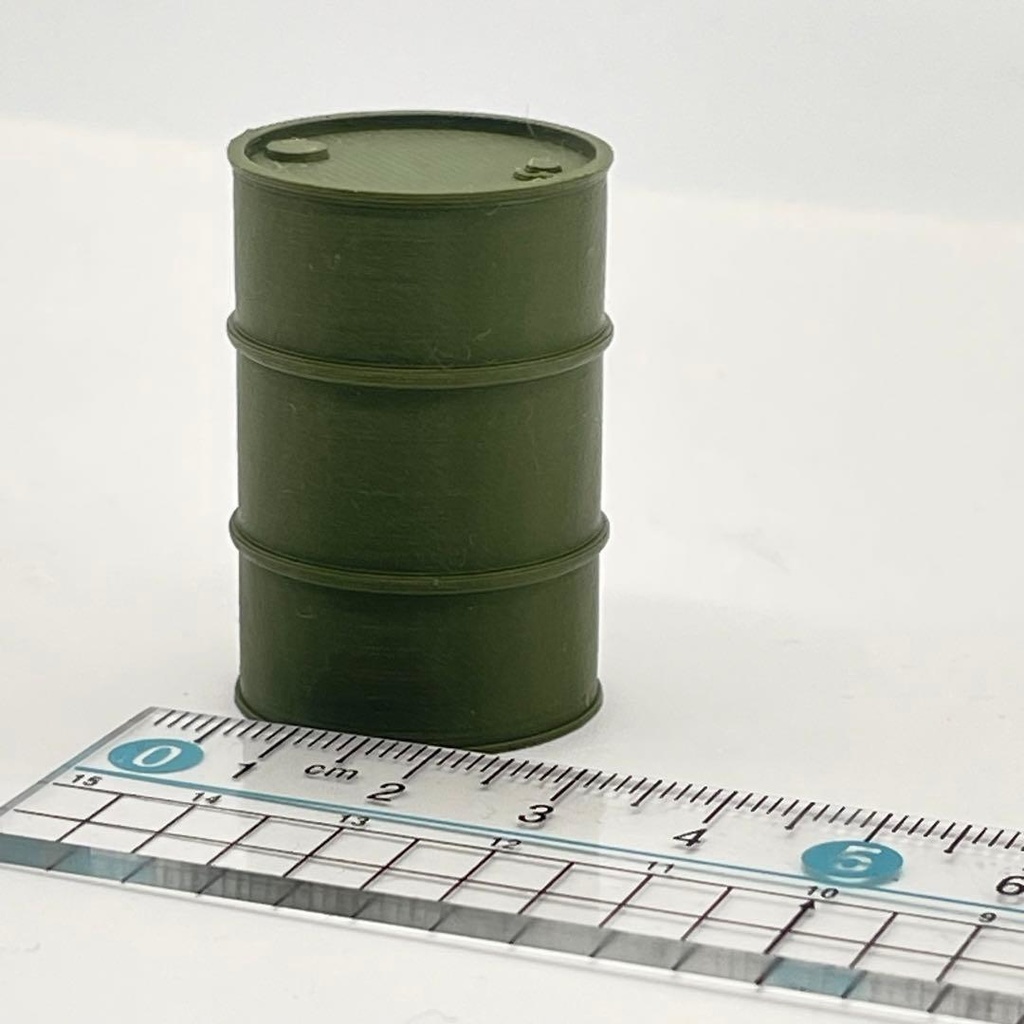 1/24 ドラム缶 アーミーグリーン ミリタリー ミニチュア 完成品 ドールハウスに フィギュアに ミニチュアイメージ 3D ミニカーに フィギュアに