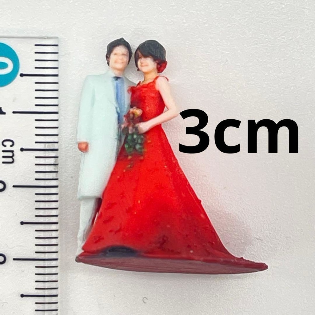 3cm ミニチュア　フィギュア　リアルフィギュア　ウェディングフィギュア　完成品　ジオラマに　ミニカーに　住宅模型に