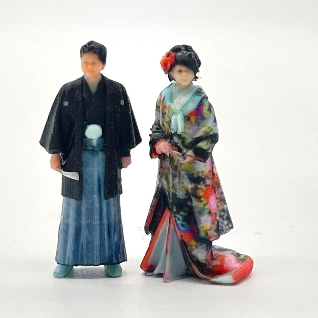 1/64 和服 和装 着物 結婚式 フィギュア リアルフィギュア 完成品 ミニカー ジオラマ 住宅模型に ミニチュアイメージ
