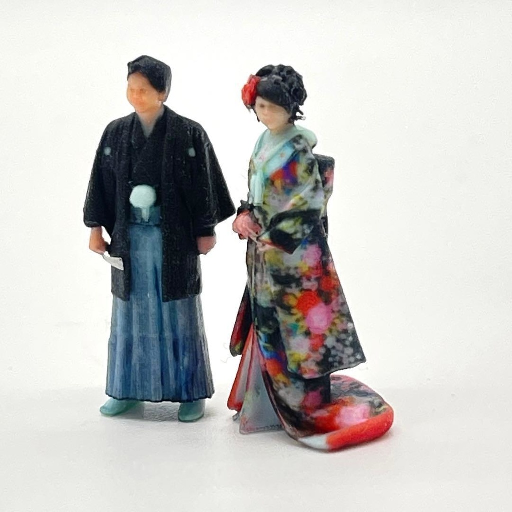 1/64 和服 和装 着物 結婚式 フィギュア リアルフィギュア 完成品 ミニカー ジオラマ 住宅模型に ミニチュアイメージ