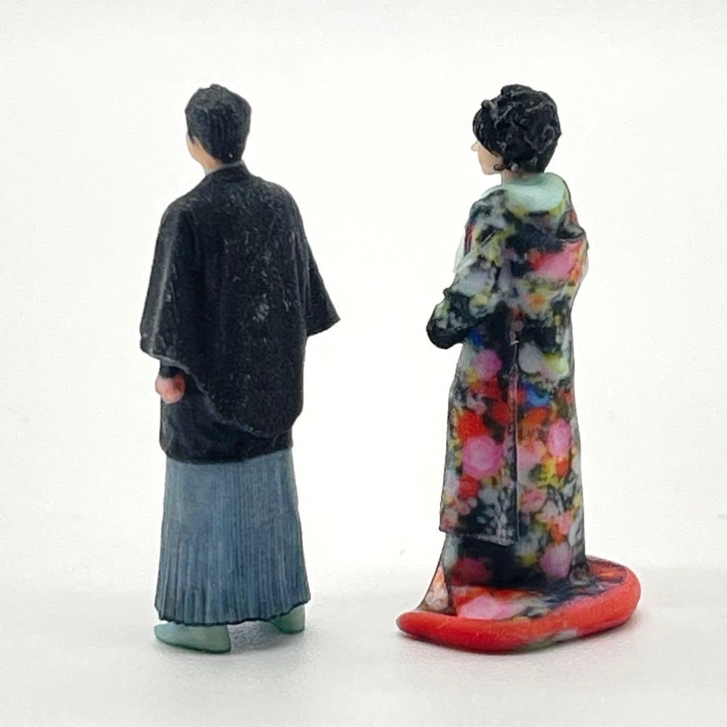 1/64 和服 和装 着物 結婚式 フィギュア リアルフィギュア 完成品 ミニカー ジオラマ 住宅模型に ミニチュアイメージ