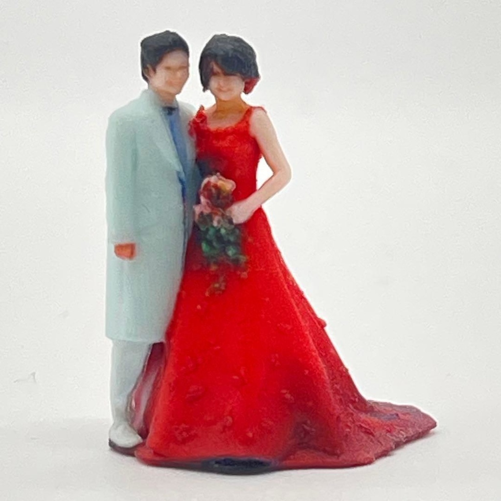 1/64 結婚式 ウエディング フィギュア リアルフィギュア 3Dフィギュア 完成品 ミニチュア ジオラマ ミニカー 住宅模型に ミニチュアイメージ 3Dプリンタ