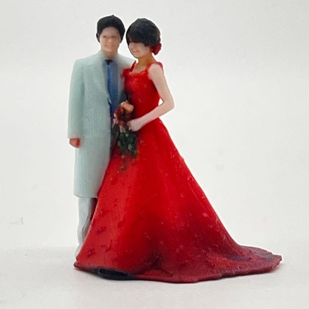 1/64 結婚式 ウエディング フィギュア リアルフィギュア 3Dフィギュア 完成品 ミニチュア ジオラマ ミニカー 住宅模型に ミニチュアイメージ 3Dプリンタ
