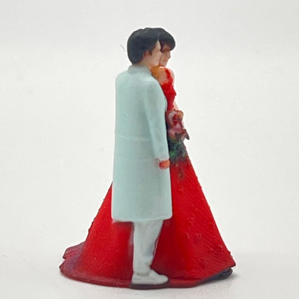 1/64 結婚式 ウエディング フィギュア リアルフィギュア 3Dフィギュア 完成品 ミニチュア ジオラマ ミニカー 住宅模型に ミニチュアイメージ 3Dプリンタ