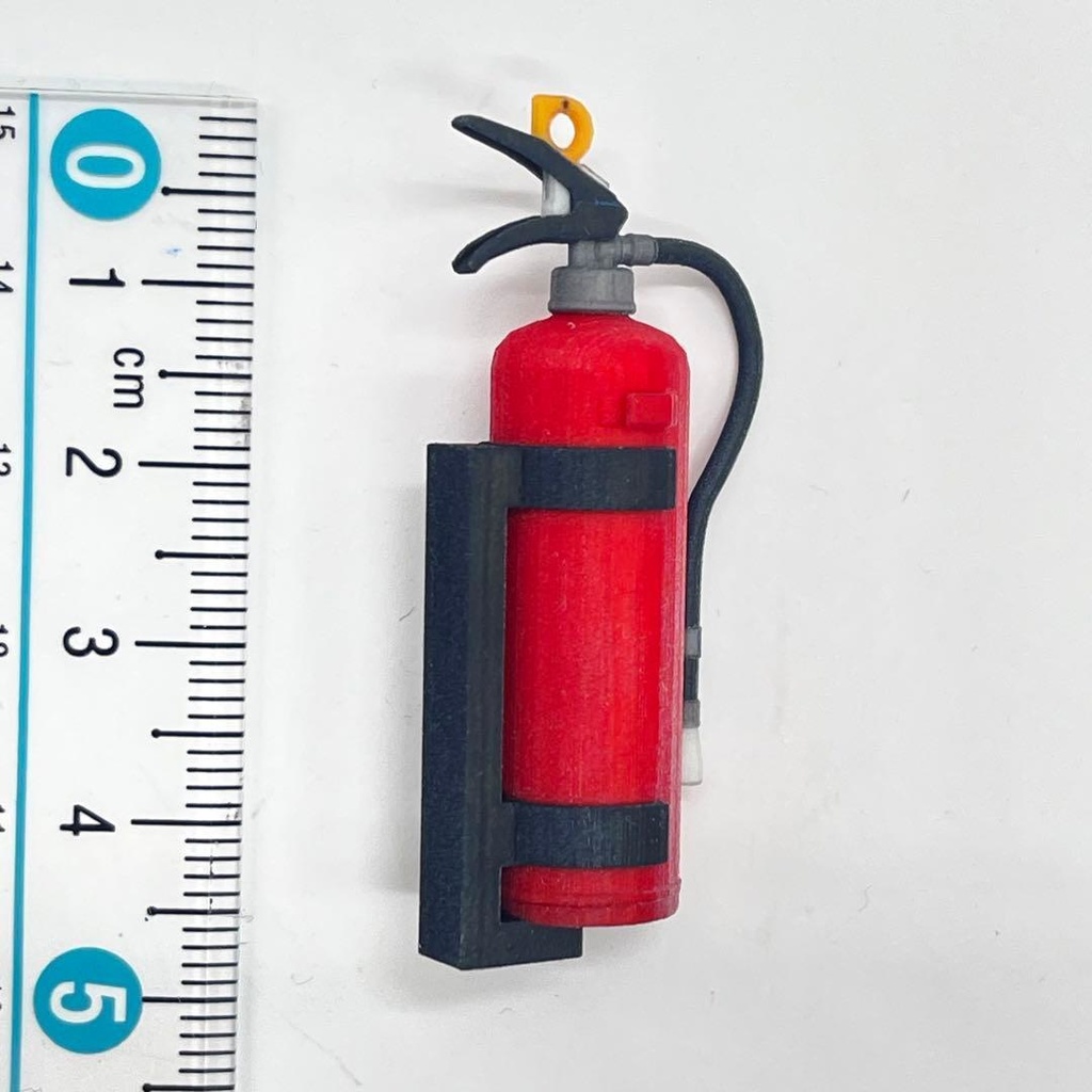 1/12 ミニチュア 消火器 スタンド付き ミニチュアイメージ フィギュアに ジオラマ ドールハウス ミニカーに 完成品 3D