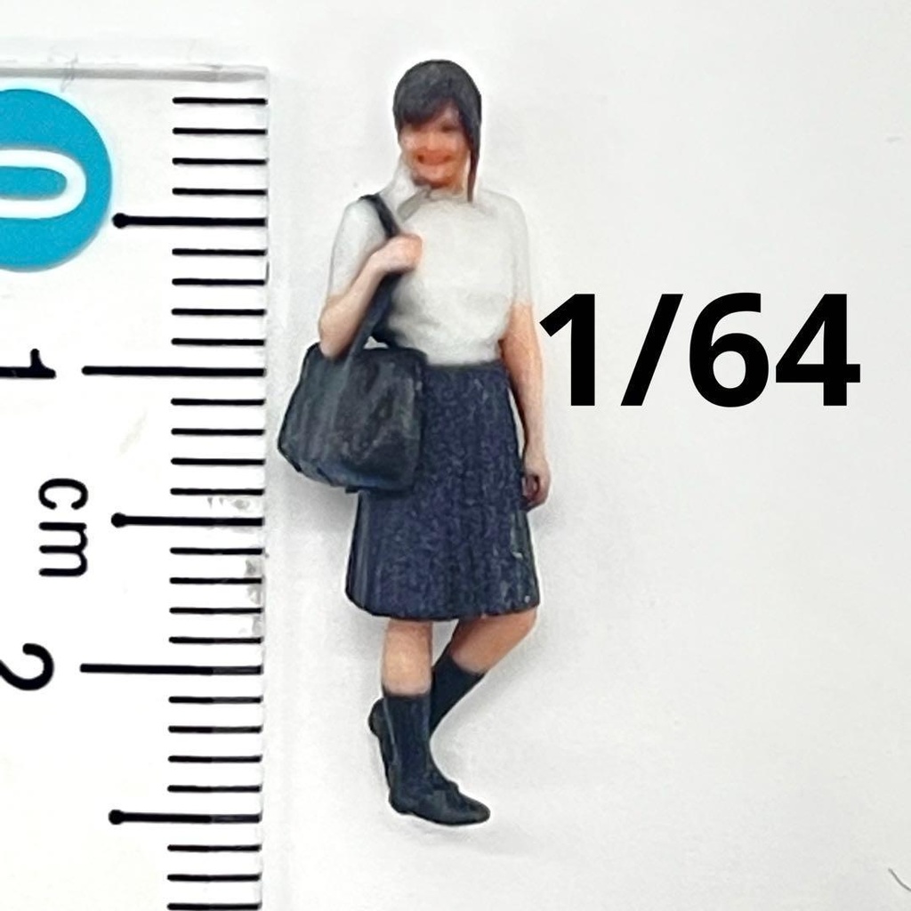 1/64 女子高生 フィギュア ミニチュア ミニカー ジオラマ 3Dフィギュア