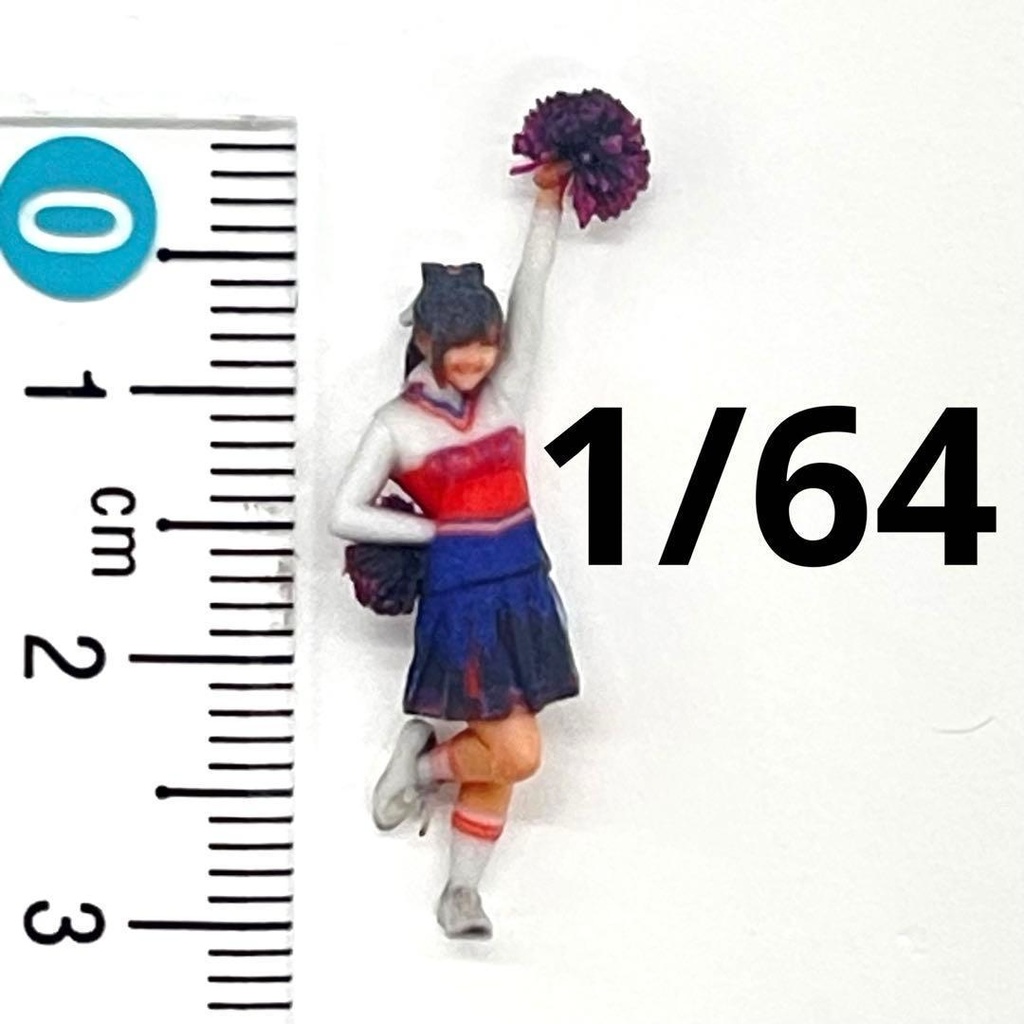 1/64 チアガール チアリーダー フィギュア ミニチュア ミニチュアイメージ リアルフィギュア 3D フィギュア ジオラマ ミニカーに