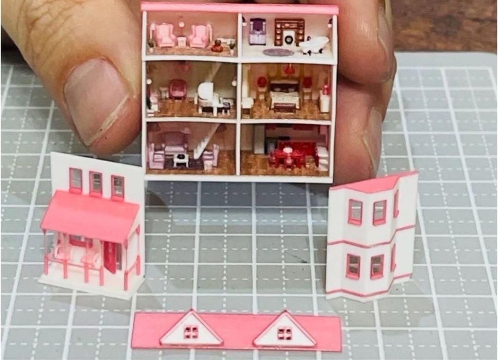 ミニチュア 3D ドールハウス 住宅模型 ジオラマ タイニーハウス リーメントに フィギュアに ジオラマ ミニチュアイメージ 建築模型 3D リカちゃん フィギュアに