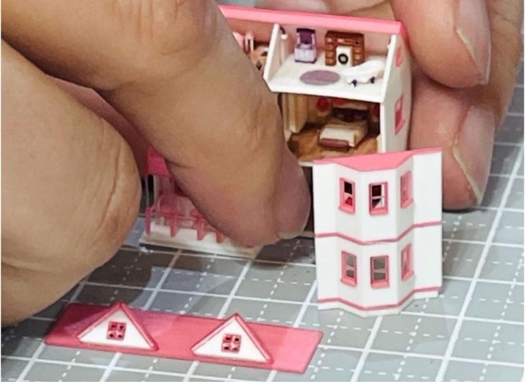 ミニチュア 3D ドールハウス 住宅模型 ジオラマ タイニーハウス リーメントに フィギュアに ジオラマ ミニチュアイメージ 建築模型 3D リカちゃん フィギュアに