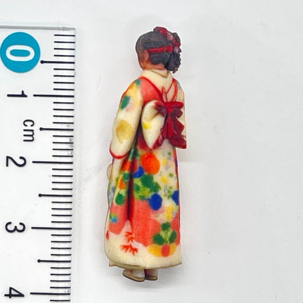 1/43 3DA-X-PT-006 振袖 和服 着物 成人式 フィギュア リアルフィギュア 完成品 3Dフィギュア