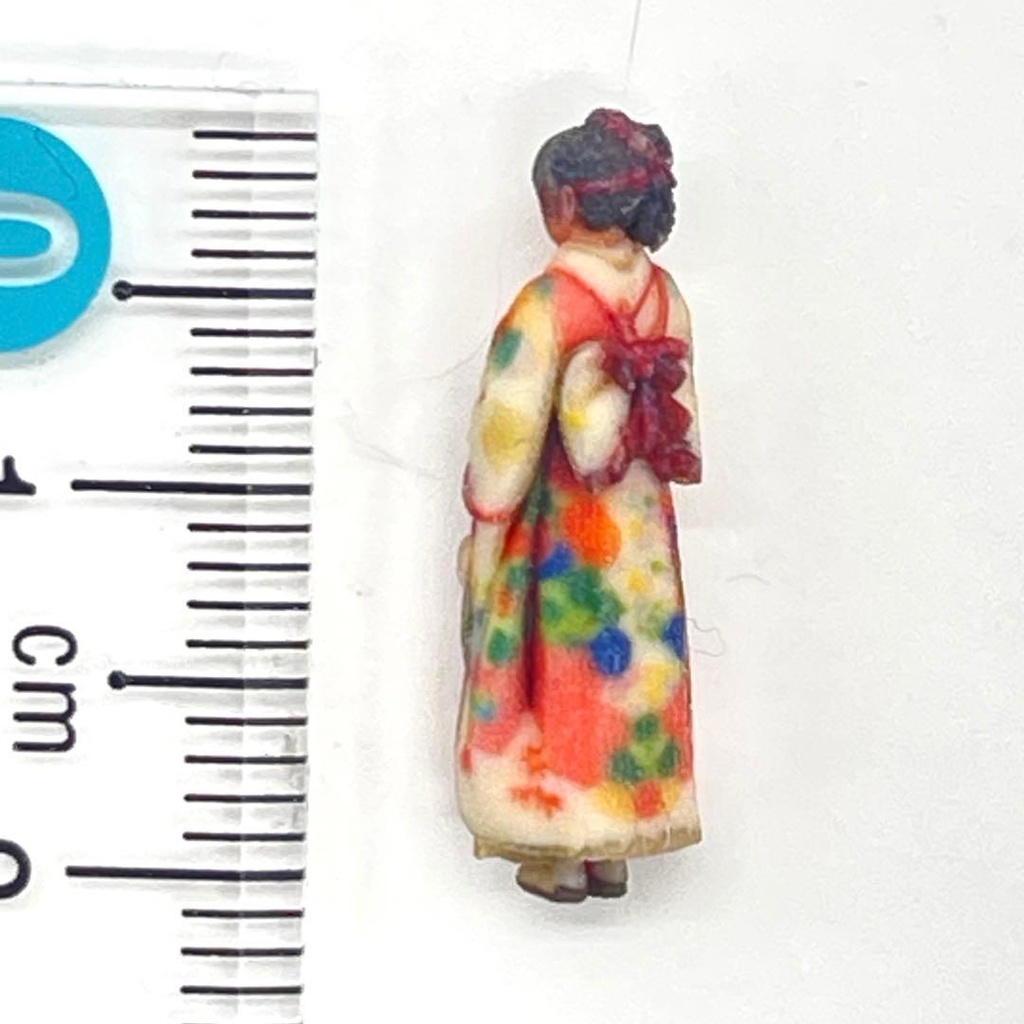 HOゲージ 3DA-X-PT-006 フィギュア 振袖 成人式 着物 和服 ミニチュアイメージ 鉄道模型 ジオラマ ミニチュア