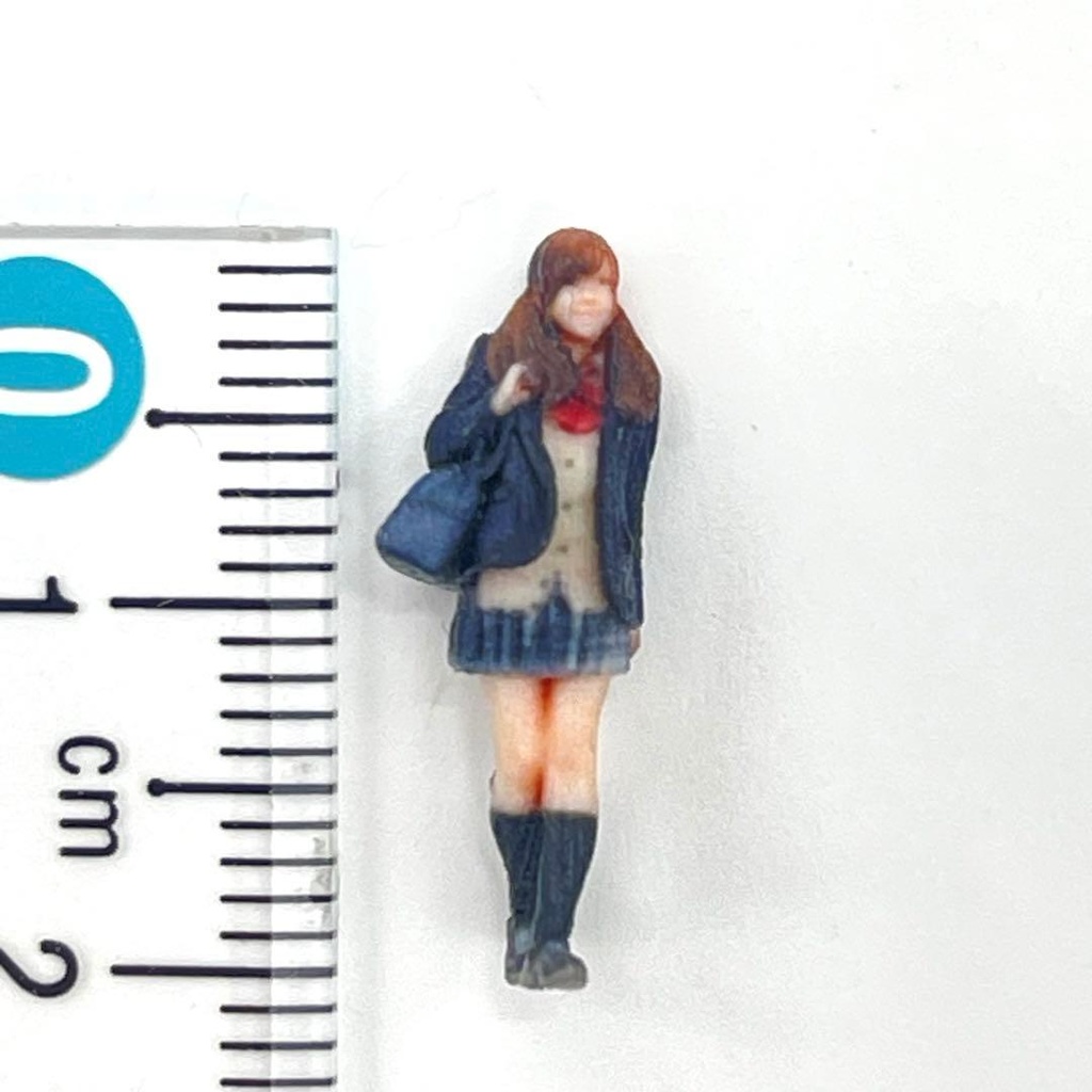 HOゲージ 3DA-X-PT-008 女子高生 フィギュア 3Dフィギュア ミニチュア ジオラマ 鉄道模型に ミニチュアイメージ 完成品