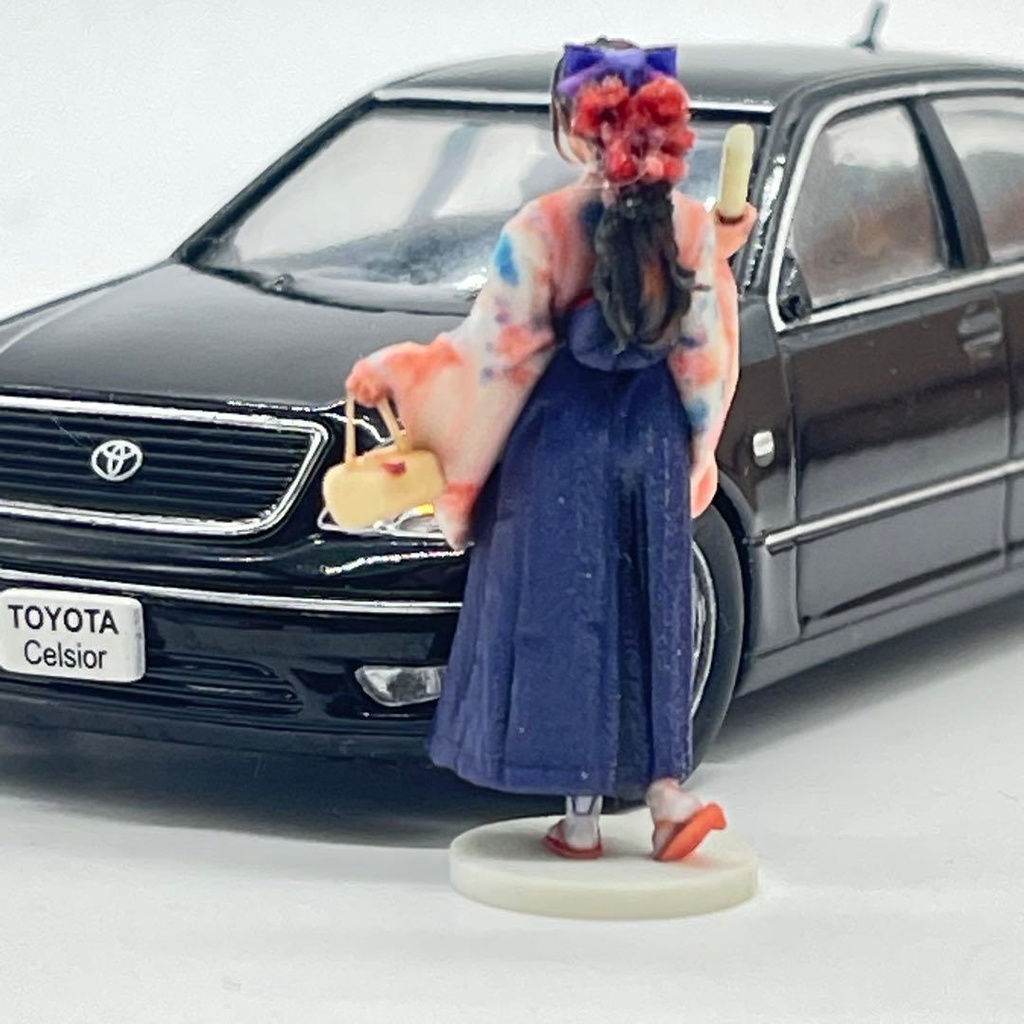 1/43 3DA-X-PT-005 台付き フィギュア 3Dフィギュア ミニチュア リアルフィギュア 完成品 ミニチュアイメージ 袴 卒業式 着物 和服