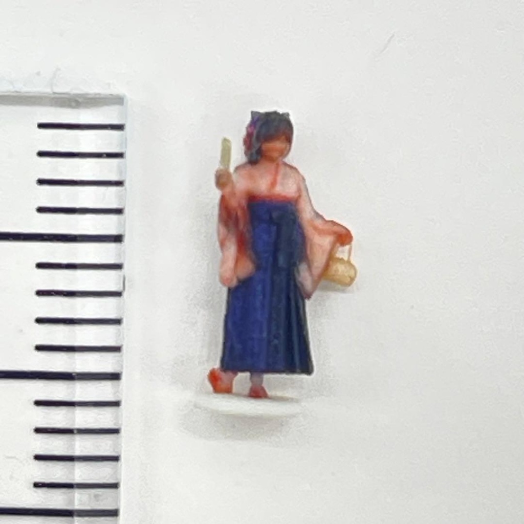 Nゲージ 1/150 3DA-X-PT-005 はかま 卒業式 袴 フィギュア リアルフィギュア 3Dフィギュア ミニチュア 3Dフィギュア 鉄道模型 ジオラマ レイアウト 台座付き 台付き 着物 和服