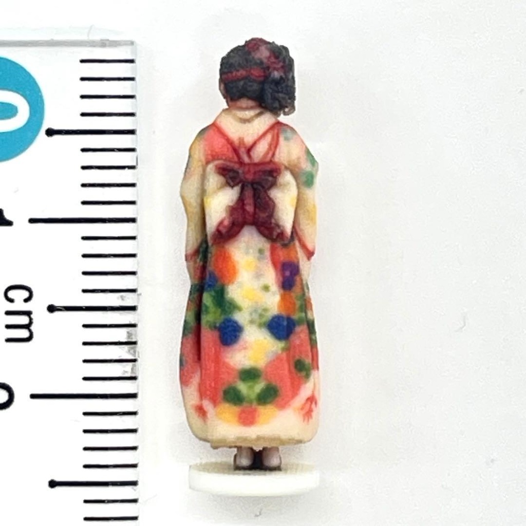 1/64 台座付き 3DA-X-PT-006 振袖 成人式 着物 和服 フィギュア リアルフィギュア 完成品 ミニチュア ミニチュアイメージ ミニカーに ジオラマに 3Dフィギュア