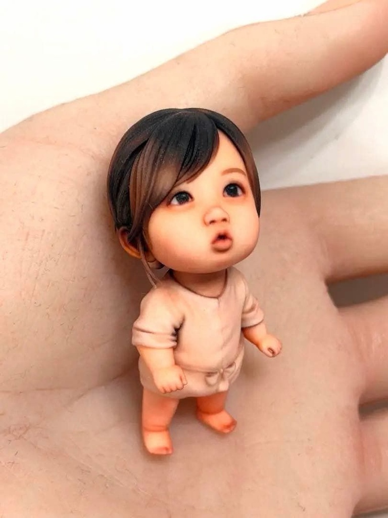 赤ちゃんフィギュア ミニチュア AIフィギュアから フィギュア 1/64より大 ドールハウスに ミニチュアイメージ 完成品