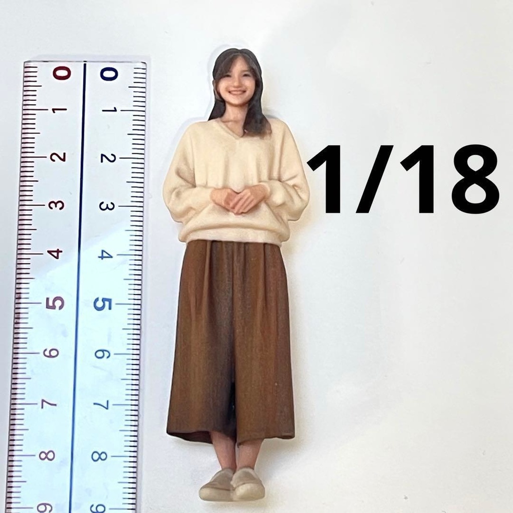 1/18 フィギュア　リアルフィギュア　ミニチュアイメージお姉さん　ミニカーに　ジオラマに　ドールハウスに　