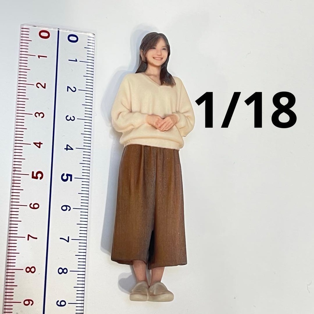 1/18 フィギュア リアルフィギュア ミニチュアイメージお姉さん ミニカーに ジオラマに ドールハウスに