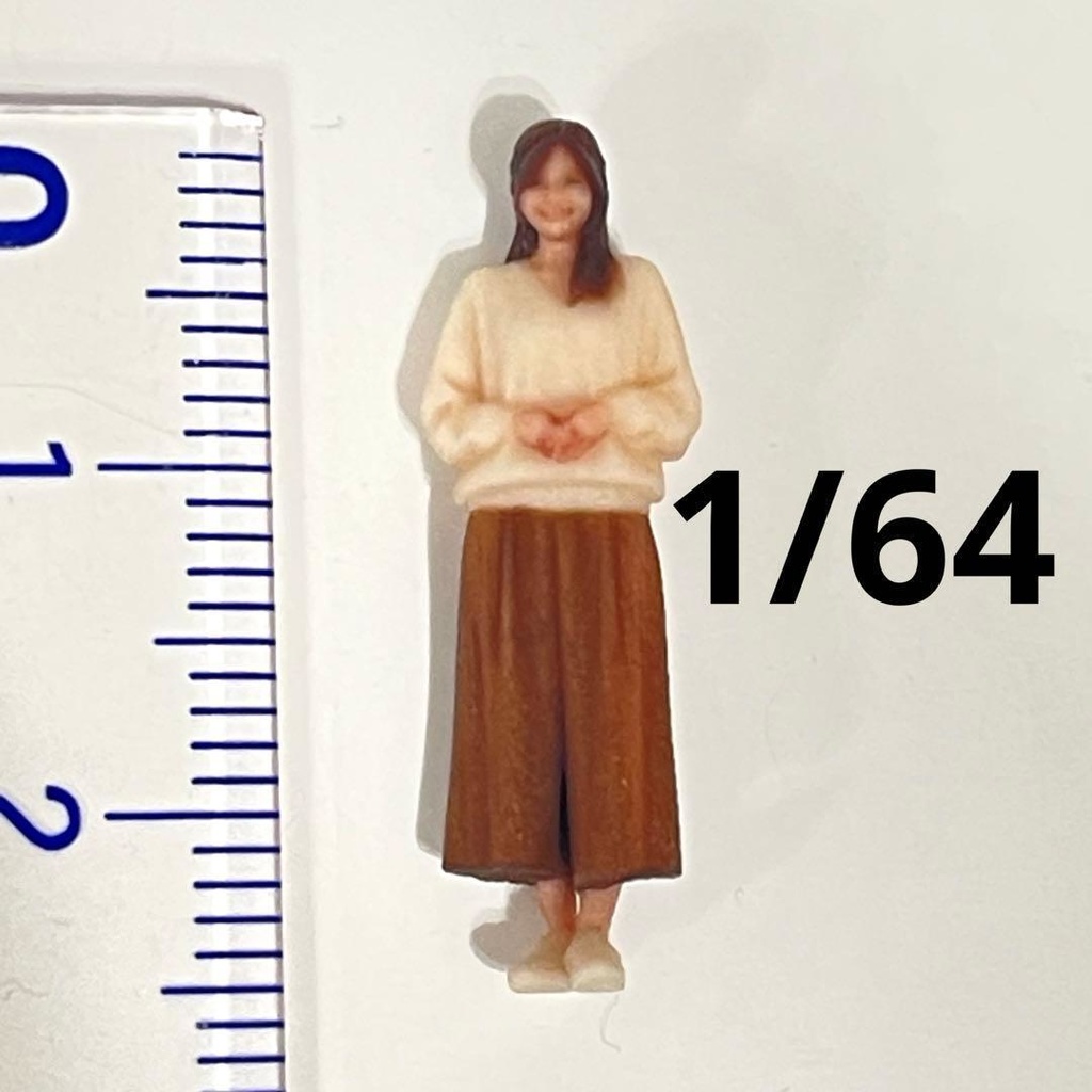 1/64 フィギュア　ミニチュアイメージお姉さん　リアルフィギュア　３Dフィギュア　完成品　トミカに　ホットウィールに　ミニカーに　ジオラマに　ミニチュアイメージ