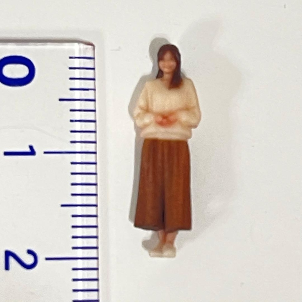 HOゲージ 1/80 フィギュア ミニチュアイメージお姉さん リアルフィギュア 完成品 鉄道模型 ジオラマ レイアウト 住宅模型 3Dフィギュア