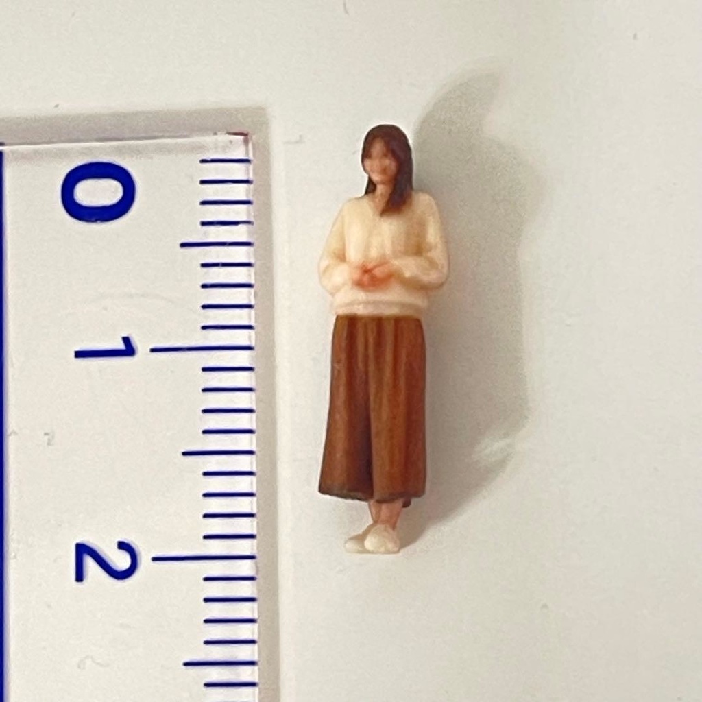 HOゲージ 1/80 フィギュア ミニチュアイメージお姉さん リアルフィギュア 完成品 鉄道模型 ジオラマ レイアウト 住宅模型 3Dフィギュア