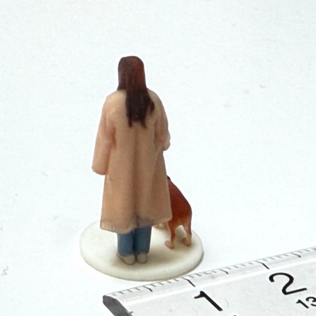 1/64 犬とお姉さん 柴犬 フィギュア リアルフィギュア 完成品 3D ミニチュアイメージ ミニカーに トミカに ミニチュアイメージ