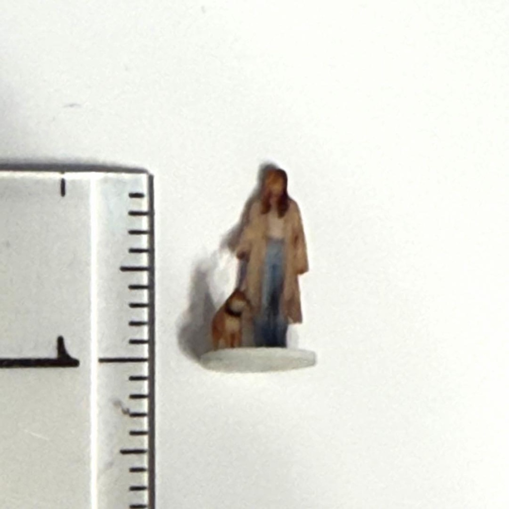 Nゲージ 1/150 フィギュア リアルフィギュア 犬とお姉さん 柴犬 ミニチュア 鉄道模型 ジオラマ レイアウト ミニチュアイメージ