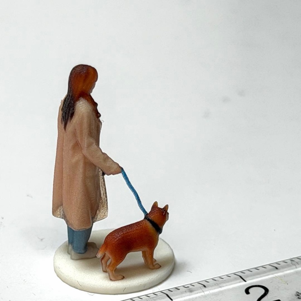 1/64 犬とお姉さん フィギュア リアルフィギュア ミニチュア ミニカーに トミカに 完成品 3Dフィギュア ミニチュアイメージ
