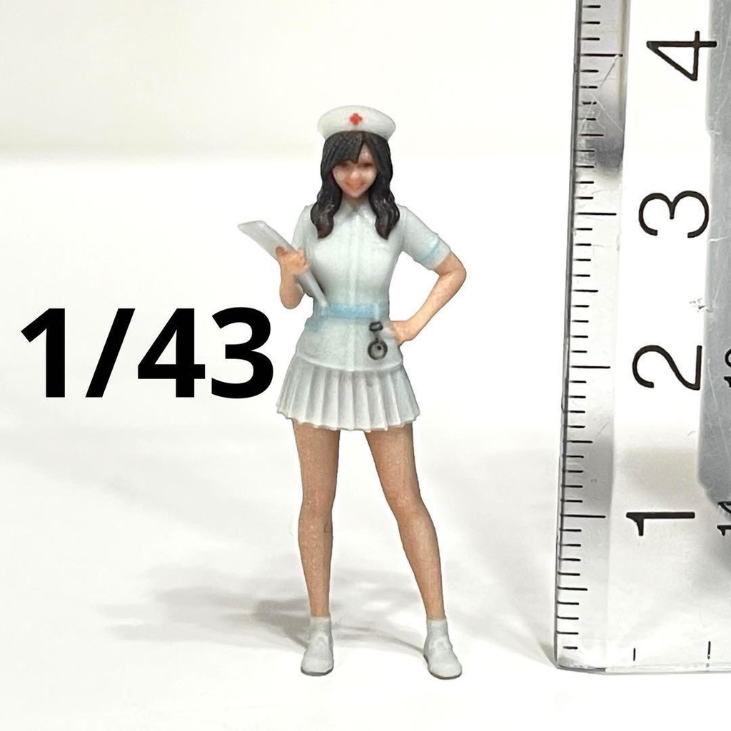 1/43 ナース フィギュア 3Dフィギュア ミニチュア ミニカーに ジオラマに ミニチュアイメージ 完成品 リアルフィギュア