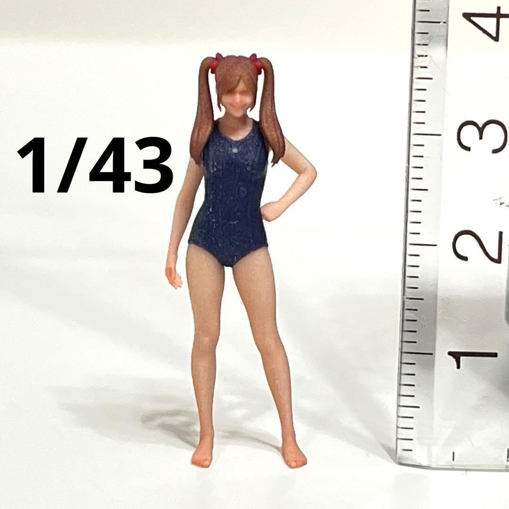 1/43 ツインテール フィギュア 水着 リアルフィギュア 完成品 3Dフィギュア ミニチュア ジオラマ ミニカーに ミニチュアイメージ