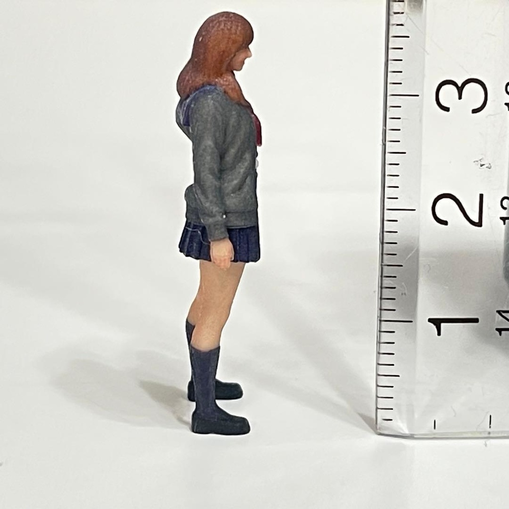 1/43 フィギュア リアルフィギュア セーラー服 カーディガン 完成品 ミニチュア ジオラマ ミニカーに ミニチュアイメージ 3Dフィギュア JK