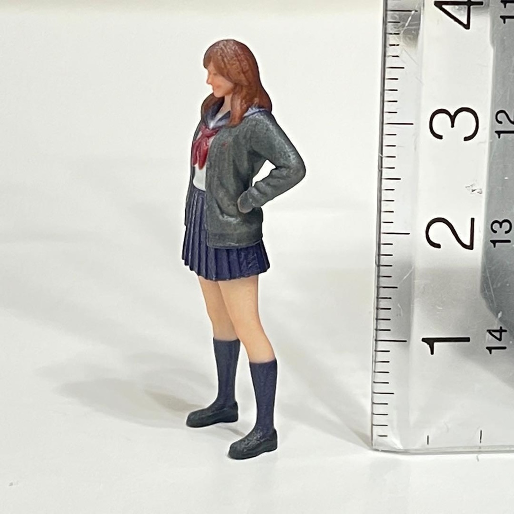 1/43 フィギュア リアルフィギュア セーラー服 カーディガン 完成品 ミニチュア ジオラマ ミニカーに ミニチュアイメージ 3Dフィギュア JK