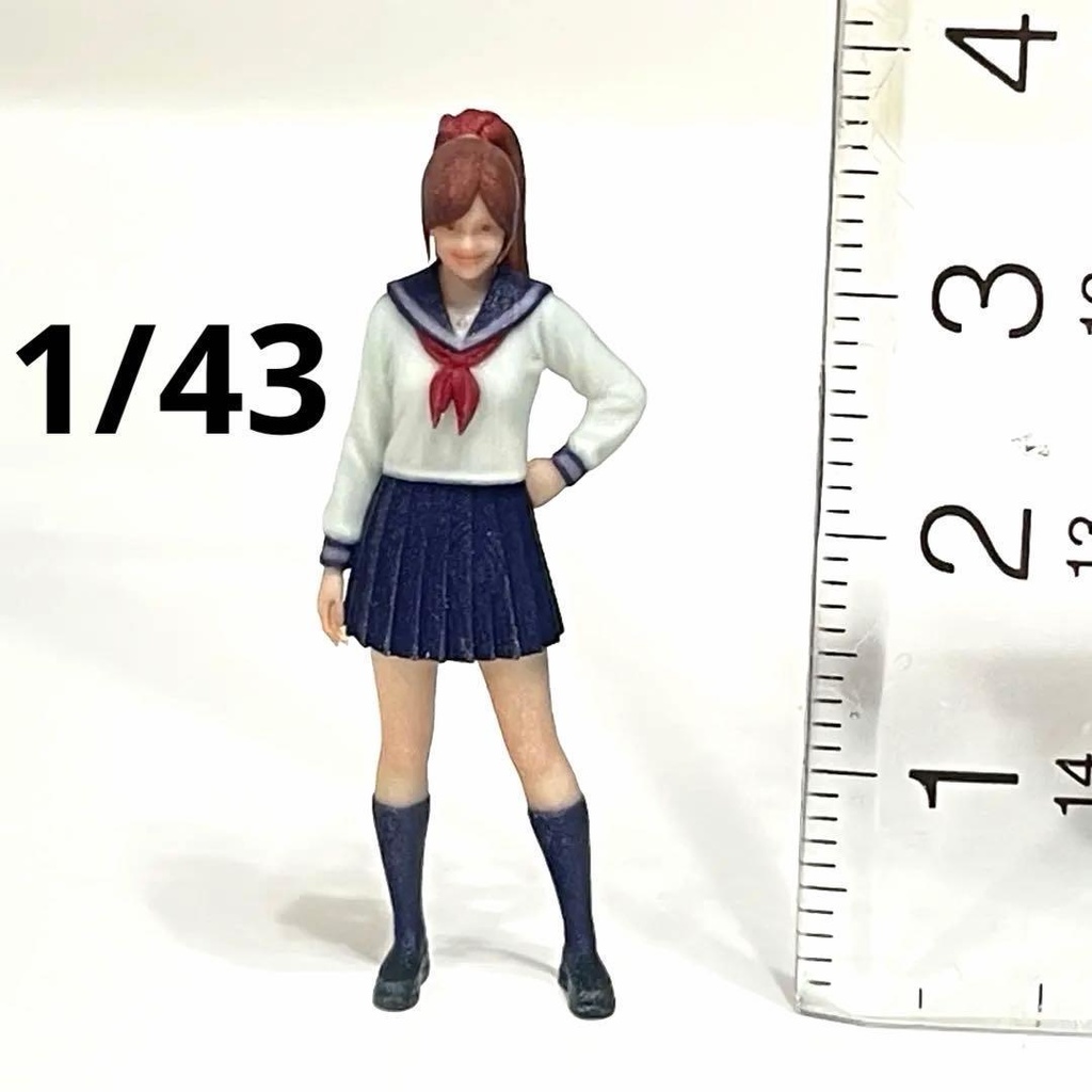 1/43 フィギュア リアルフィギュア セーラー服 ミニチュア ジオラマ ミニカー 完成品 ミニチュアイメージ