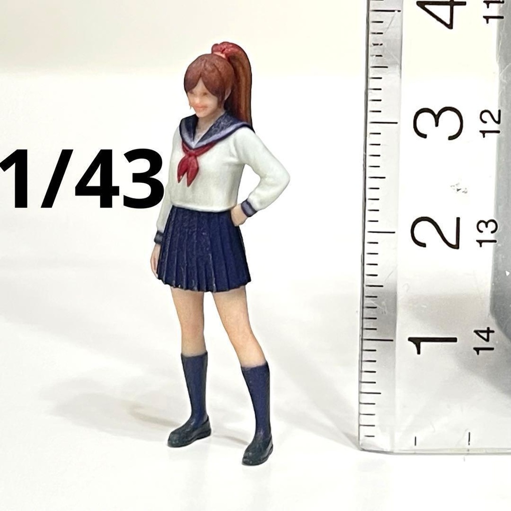 1/43 フィギュア リアルフィギュア セーラー服 ミニチュア ジオラマ ミニカー 完成品 ミニチュアイメージ