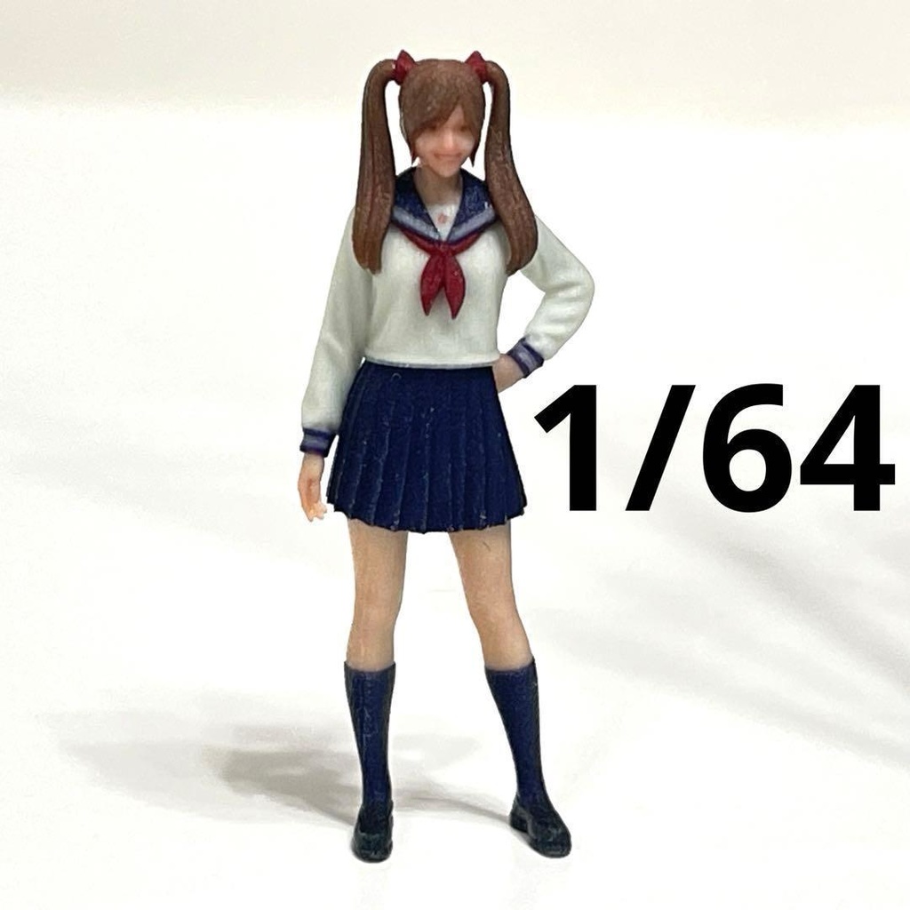 1/64 フィギュア リアルフィギュア セーラー服 ミニチュア ジオラマ ミニカー 完成品 ミニチュアイメージ
