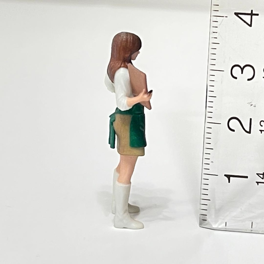 1/43 フィギュア リアルフィギュア カフェ店員 ミニチュア ジオラマ スタバ風 スターバックス風 ミニカーに ジオラマに 完成品 ミニチュアイメージ 3Dフィギュア