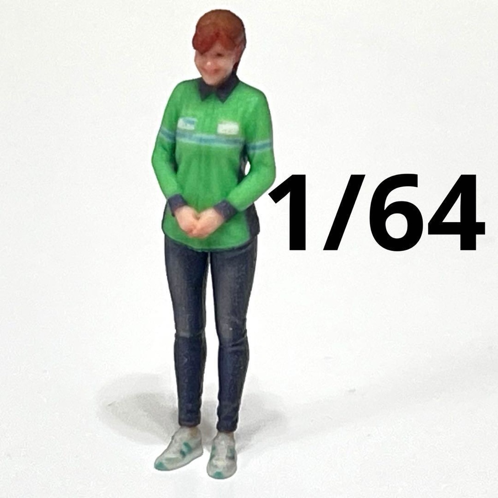 1/64 フィギュア リアルフィギュア 完成品 コンビニ店員 ファミマ風 ミニチュア ミニカー ジオラマ ミニチュアイメージ 3Dフィギュア