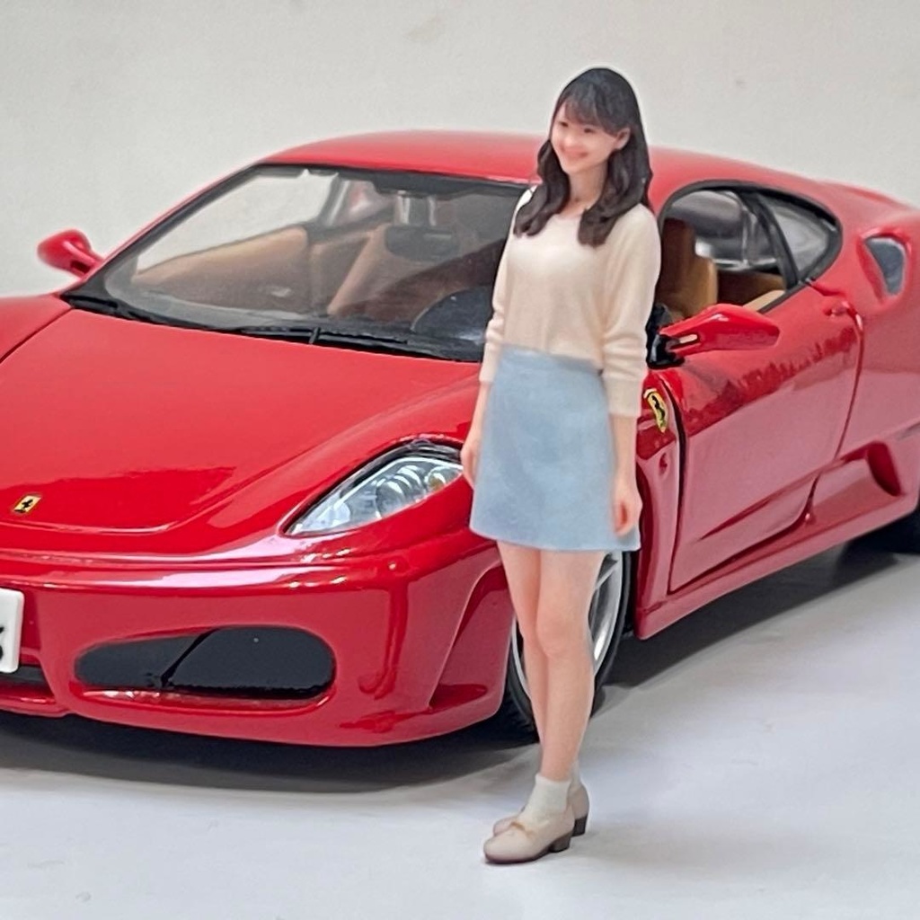 1/24 可愛いお姉さん フィギュア リアルフィギュア 完成品 3Dフィギュア ミニチュアイメージ ミニカーに ドールハウスに ジオラマに