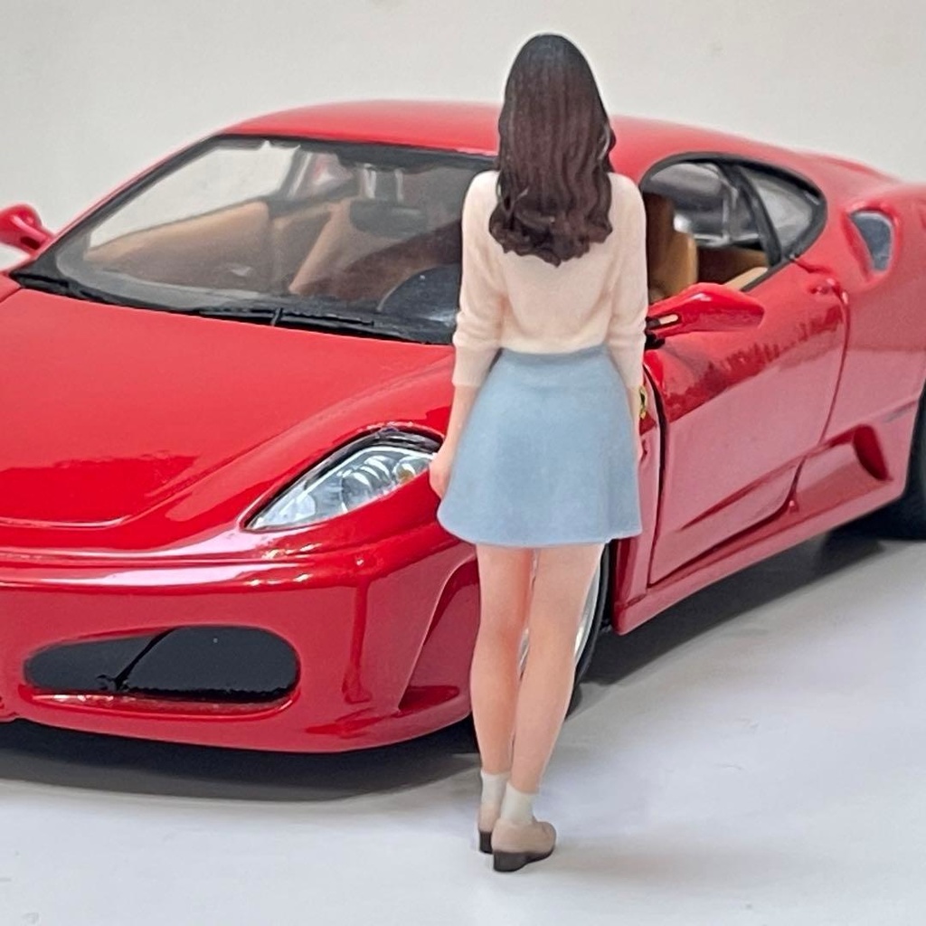 1/24 可愛いお姉さん フィギュア リアルフィギュア 完成品 3Dフィギュア ミニチュアイメージ ミニカーに ドールハウスに ジオラマに