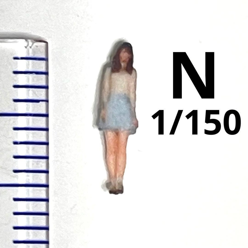 Nゲージ 1/150 可愛いお姉さん フィギュア リアルフィギュア 鉄道模型 ジオラマ レイアウト ミニチュアイメージ 3Dフィギュア